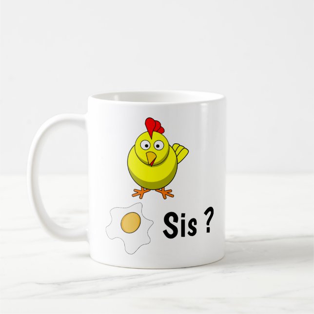 Chicken Recognises Sister Egg Coffee Mug (Left)