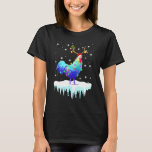 Chicken Reindeer Christmas Light Snowflakes Costum T-Shirt