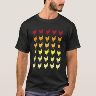 Chicken Retro Animal Pattern T-Shirt