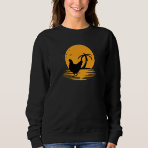 Chicken Retro Sunset Funny Farmer Sweatshirt