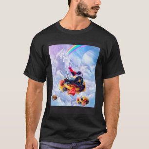 Chicken Riding Gazelle On Clouds And Waffles T-Shirt