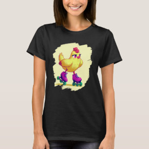 Chicken Roller Skates Farm Animal Skating Roller D T-Shirt