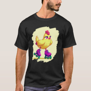 Chicken Roller Skates Farm Animal Skating Roller D T-Shirt
