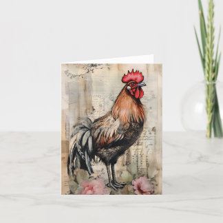 Chicken Rooster Art Card