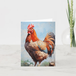 Chicken Rooster Art Card