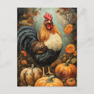 Chicken Rooster Art Postcard