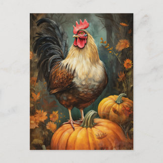 Chicken Rooster Art Postcard