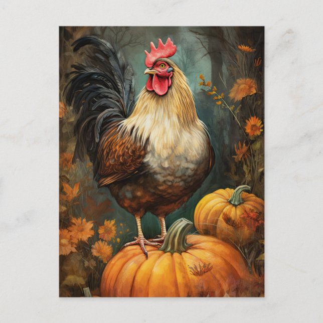 Chicken Rooster Art Postcard (Front)