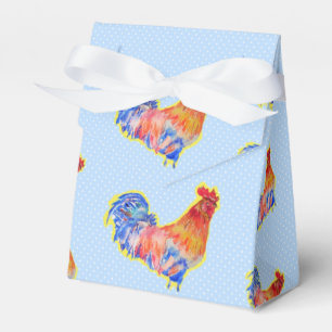 Chicken Rooster Blue Boys Birthday Cake Favour Box