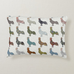 Chicken Rooster Colourful Pattern Farm Decorative Cushion