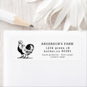 Chicken Rooster Organic Egg Farm Return Address