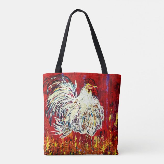 Chicken Rooster Tote Bag (Back)