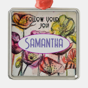 Chicken Rooster Watercolor Childs Name Decoration