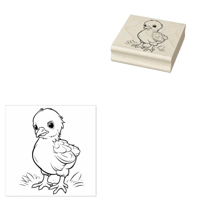 Chicken Rubber Stamp (Stamped)