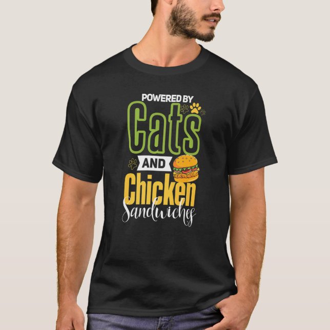 Chicken Sandwich   Cat  Chicken Burger T-Shirt (Front)