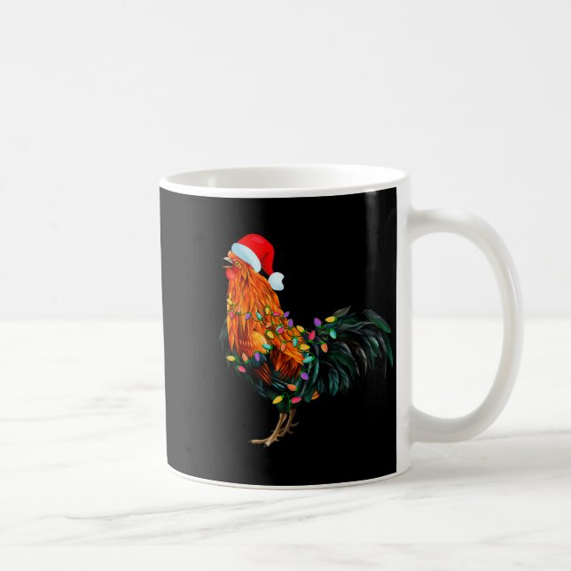 Chicken Santa Christmas Tree Funny Chicken Lover C Coffee Mug (Right)