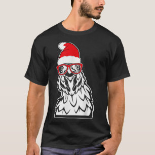 Chicken Santa Hat Christmas Farm Animal XMas Pajam T-Shirt
