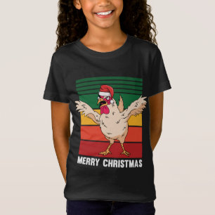 Chicken Santa Hat Merry Christmas Pajama Funny Ani T-Shirt