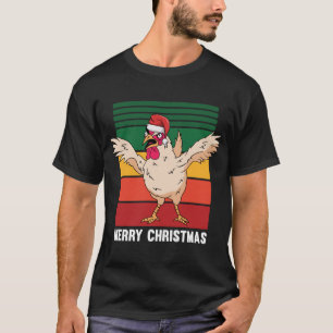 Chicken Santa Hat Merry Christmas Pajama Funny Ani T-Shirt