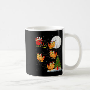 Chicken Santa Sleigh Flying Funny Magical Christma Coffee Mug