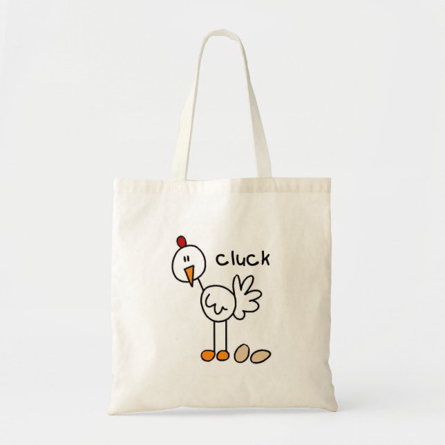 Chicken Says Cluck T-shirts and Gifts Tote Bag (Front)