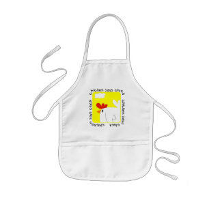 Chicken Says Cluck Tshirts and Gifts Kids Apron