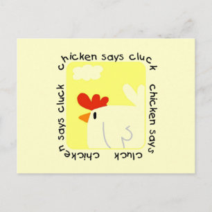 Chicken Says Cluck Tshirts and Gifts Postcard