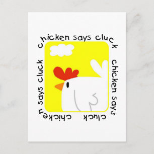 Chicken Says Cluck Tshirts and Gifts Postcard