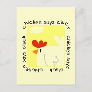 Chicken Says Cluck Tshirts and Gifts Postcard