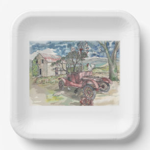 Chicken Scratch Paper Plate