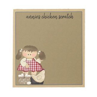 Chicken Scratch Primitive Note Pad Template
