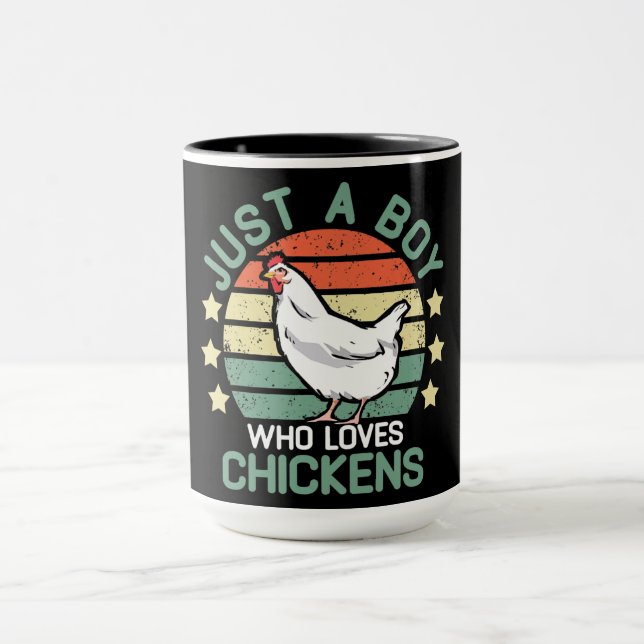 chicken shirt kids Just A Boy Who Loves Chickens Mug (Center)