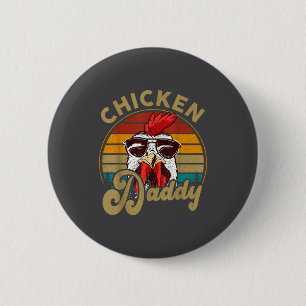 Chicken-shirt Rooster Daddy Vintage Farmer Funny D 6 Cm Round Badge