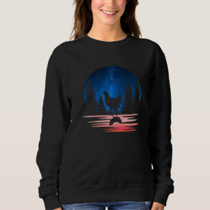 Chicken Silhouette Animal With Forest Cute Chicken Sweatshirt