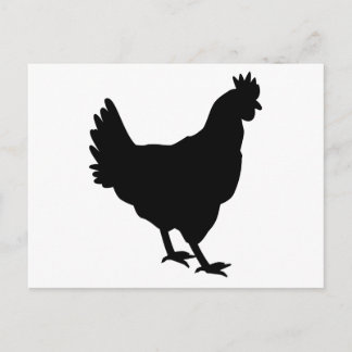 Chicken Silhouette Postcard