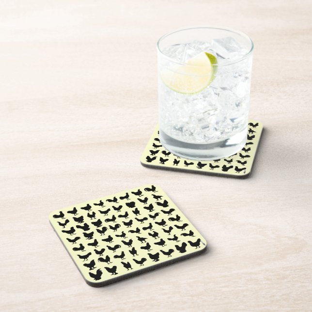 Chicken Silhouettes Coaster (Right Side)