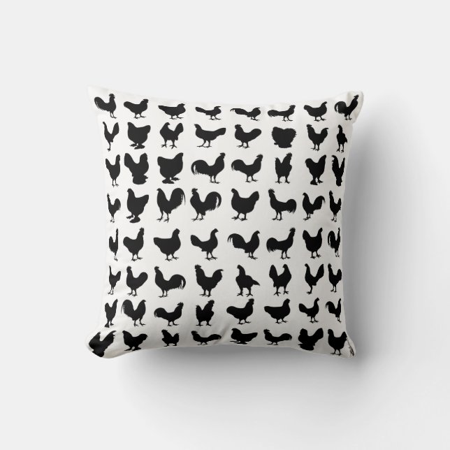 Chicken Silhouettes Cushion (Front)