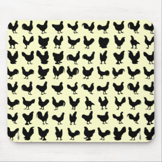 Chicken Silhouettes Mouse Pad