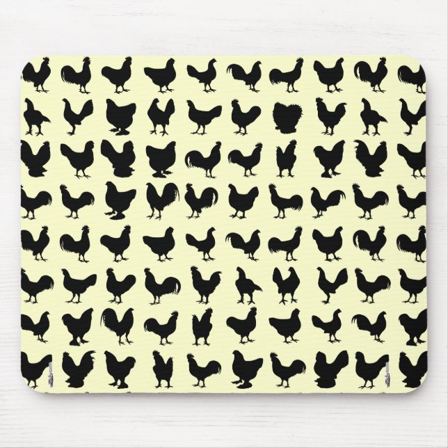 Chicken Silhouettes Mouse Pad (Front)