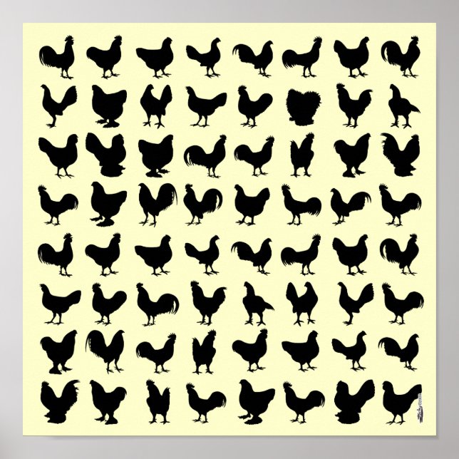 Chicken Silhouettes Poster (Front)
