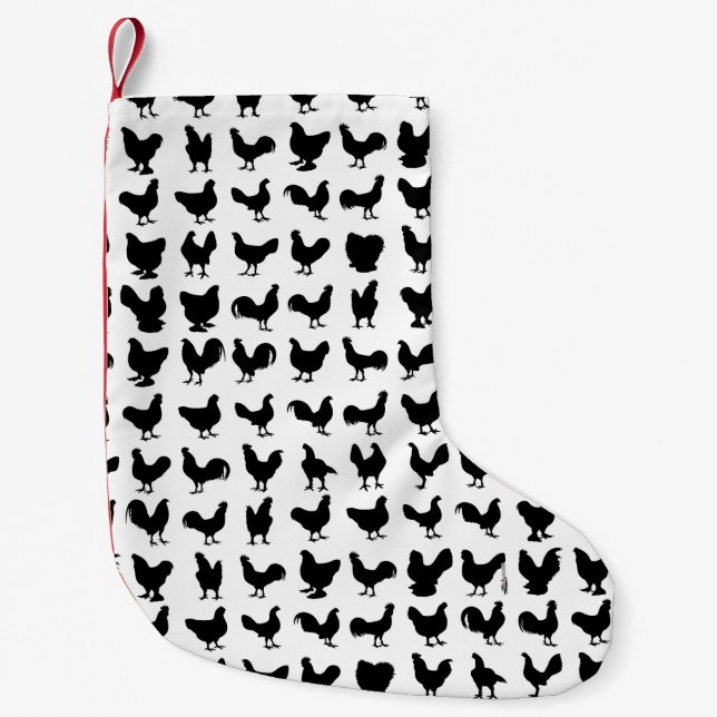 Chicken Silhouettes Small Christmas Stocking (Front)