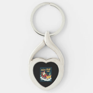 Chicken Sleigh Ride Key Ring
