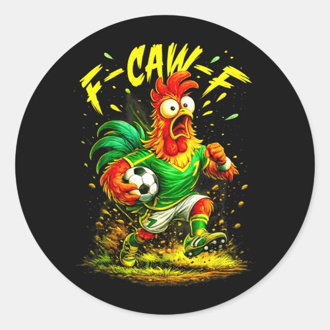Chicken Soccer Classic Round Sticker (Front)