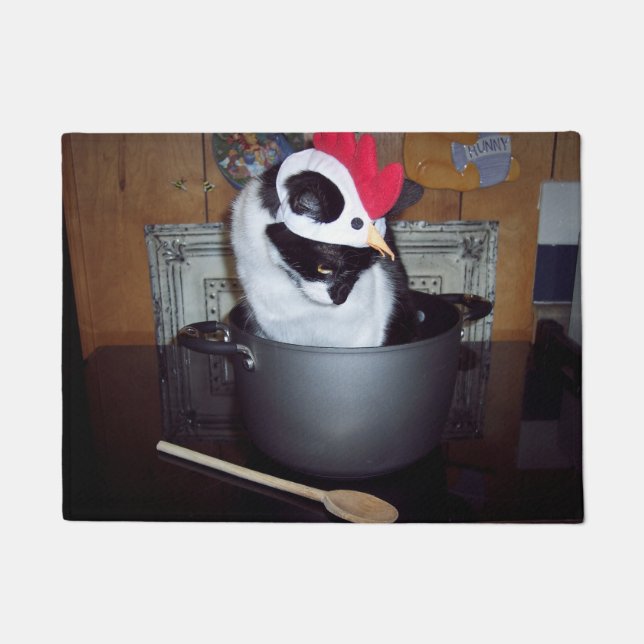 Chicken Soup Cat Kitchen Mat (Front)