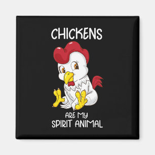 Chicken Spirit Animal Women Chicken Farmer Coop Ch Magnet