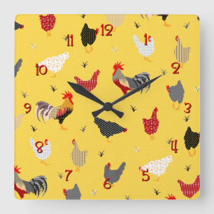 Chicken Square Wall Clock