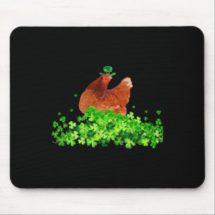 Chicken St Patricks Day Chicken Lover Irish Shamro Mouse Pad