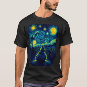 Chicken Starry Funny Night Van Gogh Farm Lover Gir T-Shirt