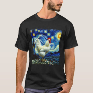 Chicken Starry Night Chicken T-Shirt