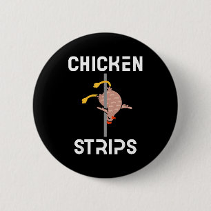 Chicken strips funny dancing chicken bbq barbeque 6 cm round badge